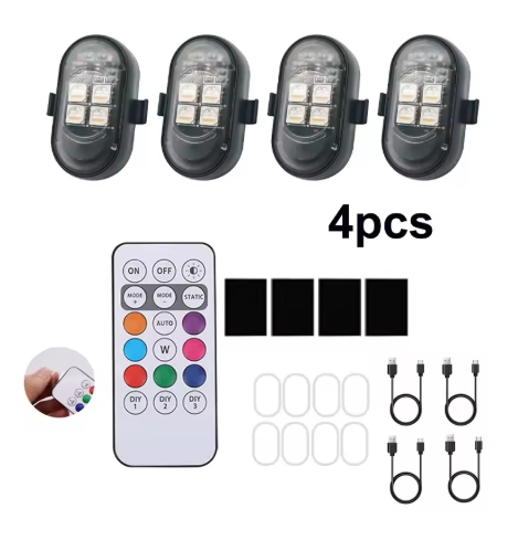 4pc Wireless LED Strobe Lights