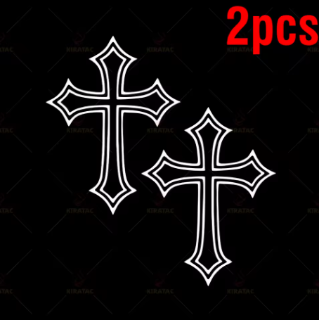 2pc Waterproof Cross Decal